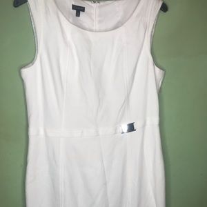 Talbots White Dress With Silver Accents